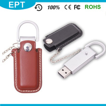 Memoria USB de encargo del cuero de la PU del metal del regalo promocional